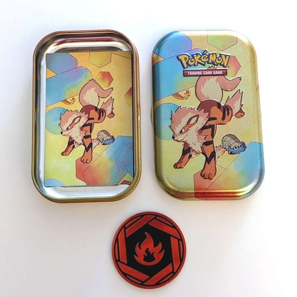Empty Pokemon 151 Arcanine Omanyte Mini Tin